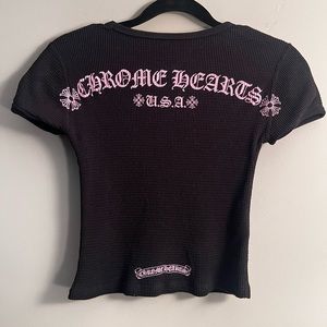 Chrome Hearts Pink and Black Special Edition Crop Top | Chrome Hearts